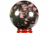 Unique, Polished Rhodonite Sphere - Madagascar #78782-1